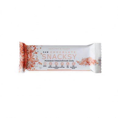 Батончик Raw Chocolate с розовой гималайской солью Snacksy